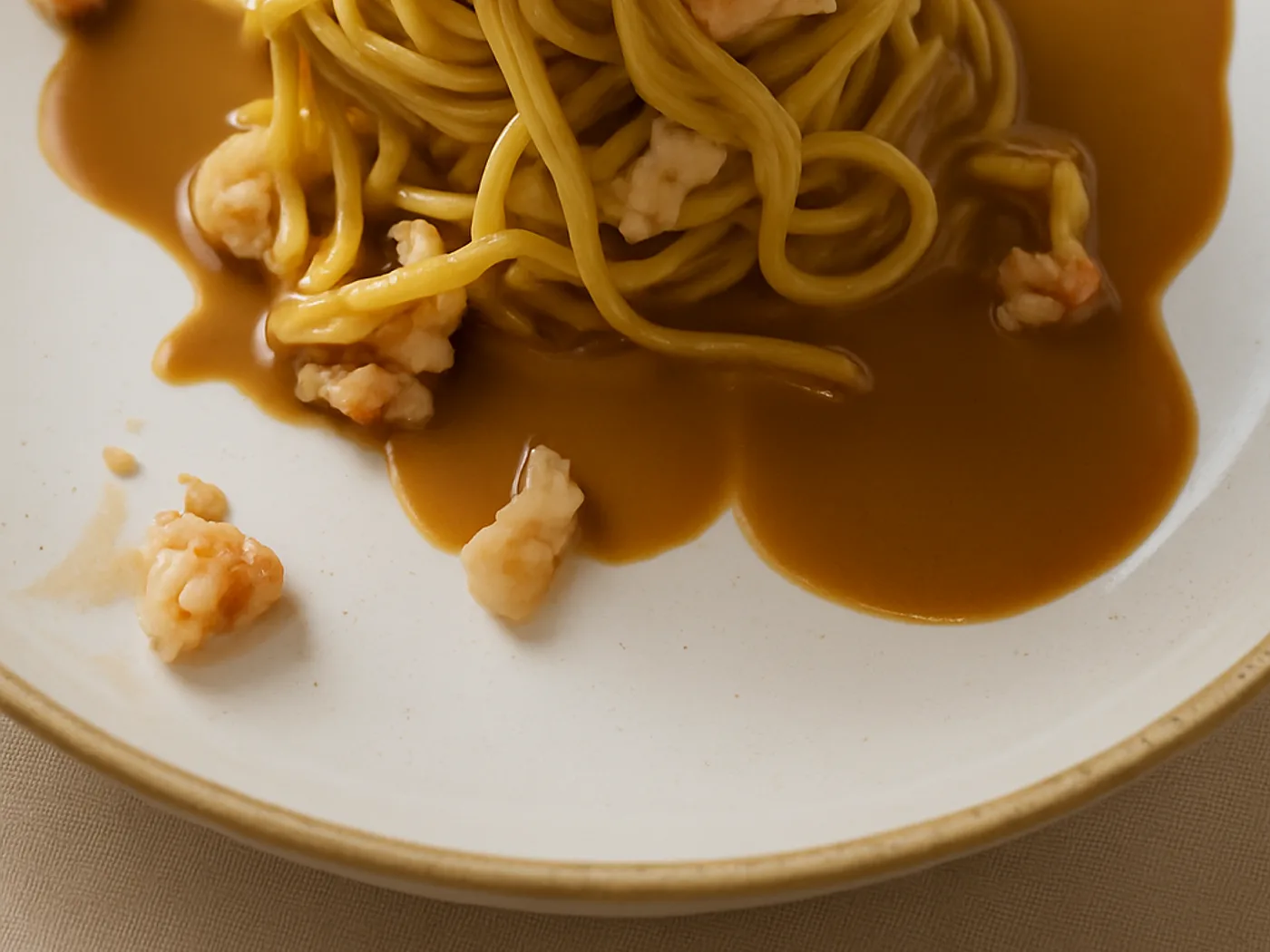 Spaghetto con gamberi e bisque